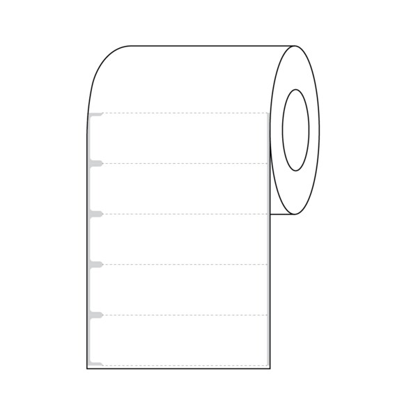 I.V. Bag Labels, Removable, Thermal Notched, 3"core, 1" x 3-1/2" White